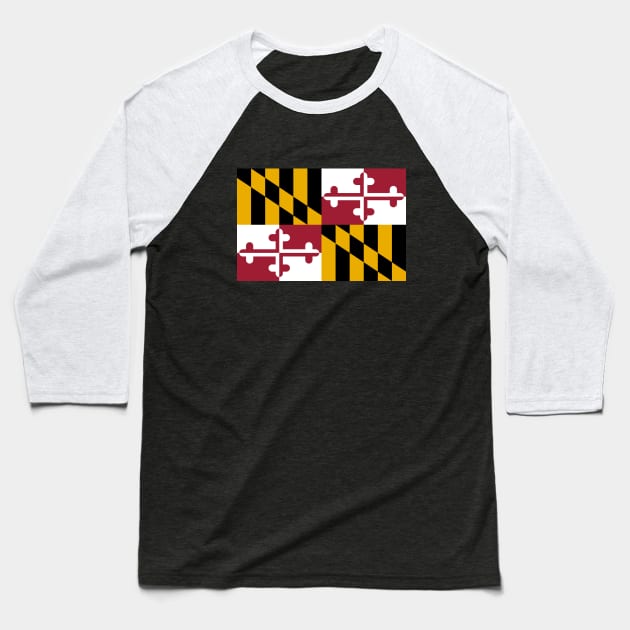 Flag of Maryland Baseball T-Shirt by brigadeiro